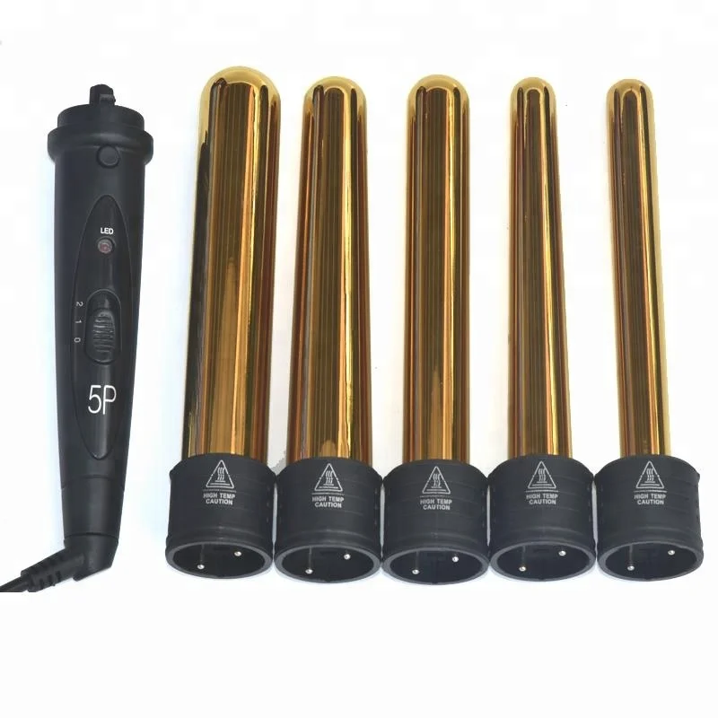 5p interchangeable 5 in 1 curling wand iron
