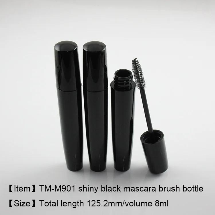 Free shippingMOQ 500pcs TM-M901 8ml black plastic mascara container makeup empty mascara tube