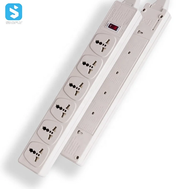 
UK 3 pin plug C13 6 outlet strip Surge Protected Extension 1.8M 3M multipurpose power socket 