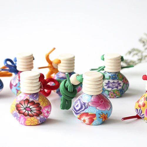 Fashionable Triangle Polymer Clay Diffuser hanging car perfume bottle