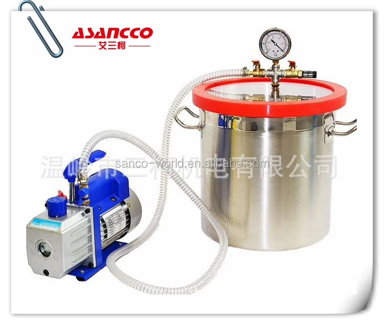 5 Gallon Vacuum Chamber + 3CFM Single Stage Pump HVAC to Degassing Silicone Kit