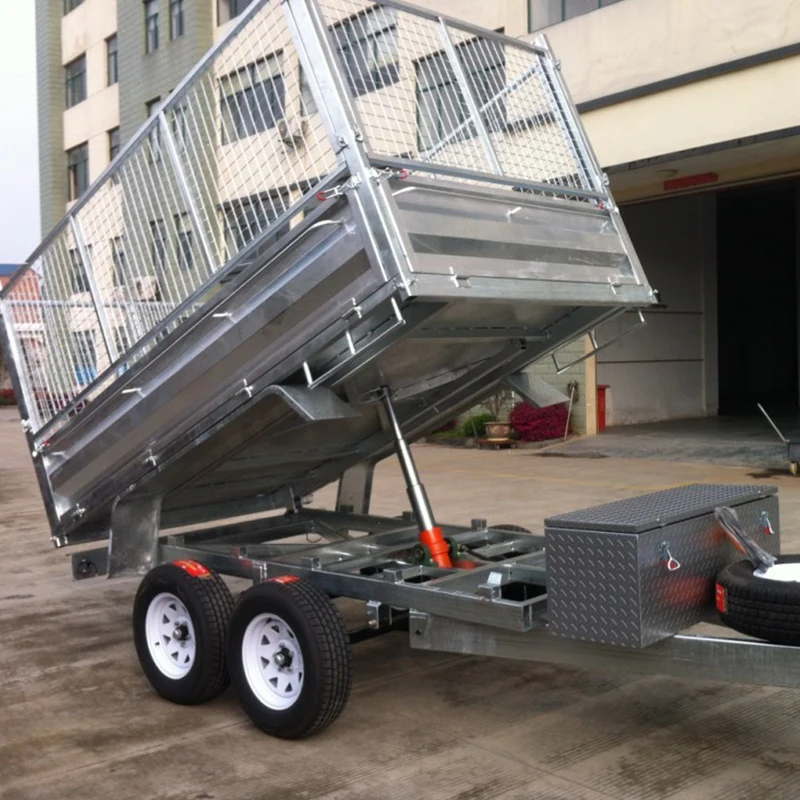 Hot Sale 4 Wheel Tandem Axle Tipping Trailer with 600mm Cage ATM 750KG