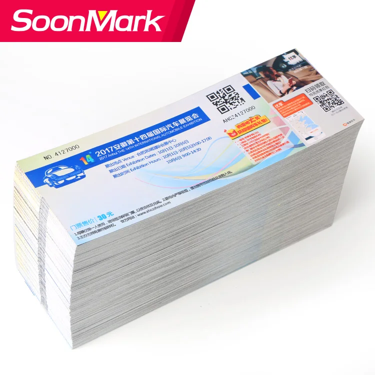 Airline ticket, boarding pass, parking ticket paper printing