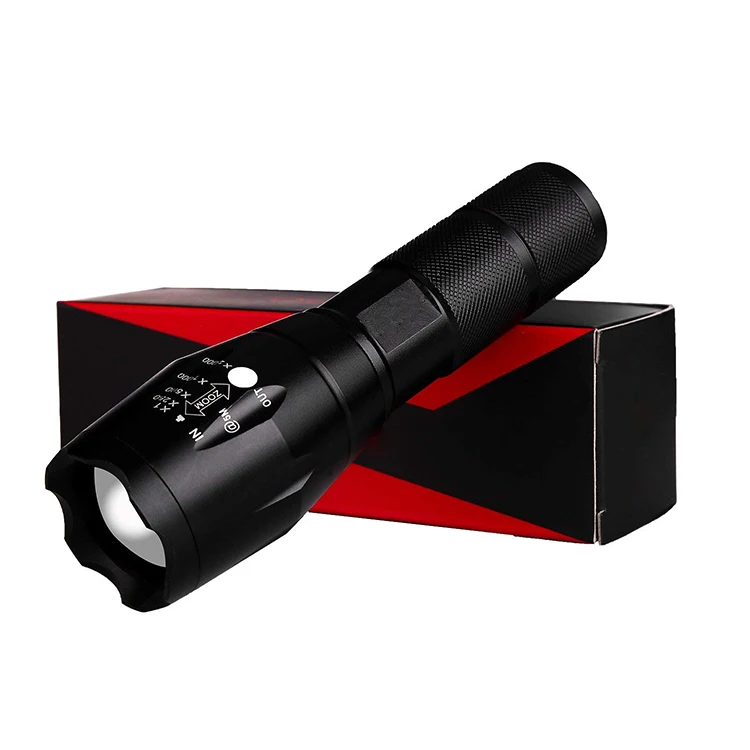 
Portable Water Resistant Torch Ultra Bright Handheld LED Flashlight with Adjustable Focus Outdoor for Camping Hiking etc 