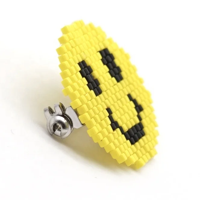 MoyaMiya Jewelry Smiley faces handmade beaded baghang custom china wholesale accessories brooch