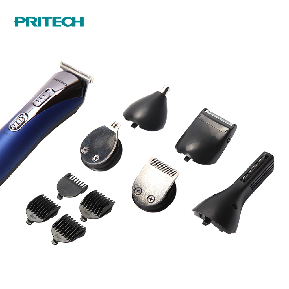 PRITECH Customized Rechargeable  6 in 1 Electric Professional Hair Clipper Set With Charging Stand