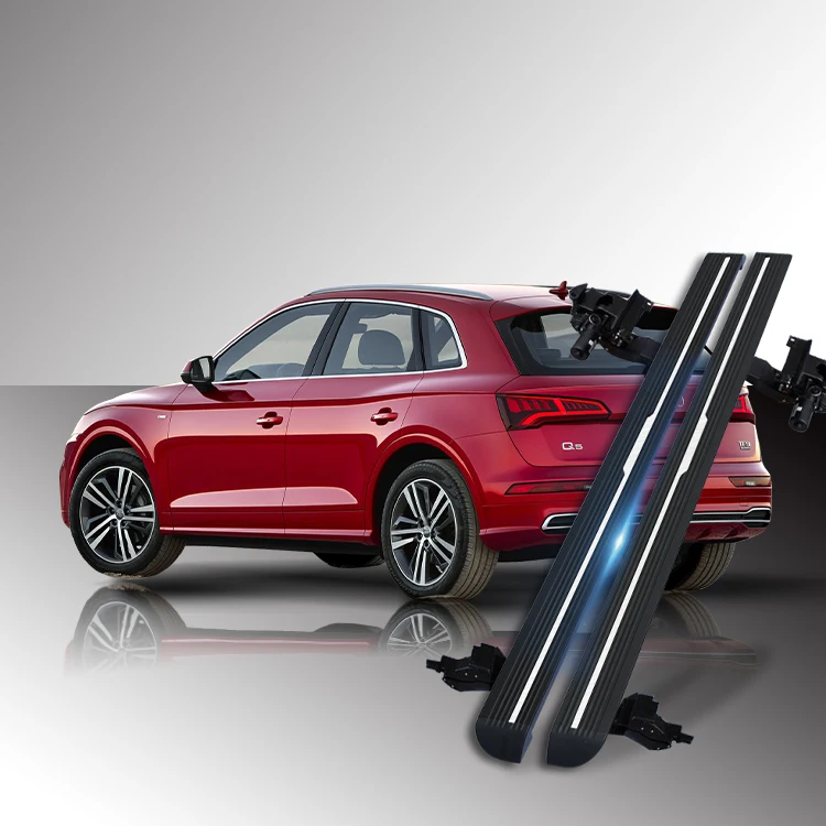 Waterproof Thickened Bracket Power Step Electric Car Side Step Running Board Aluminum Alloy for Audi Q7 Q5 Q8 Q3 Matte Black