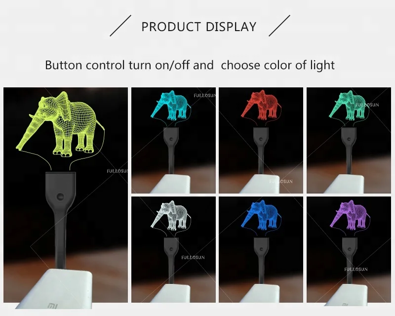 FS-3149U usb led light flashing elephant  shaped usb led light