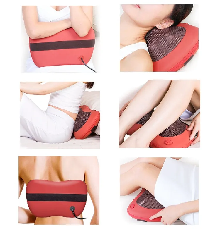 
Car home use electric roll heat deep kneading body head back shoulder neck infrared shiatus cushion massage pillow with heating 