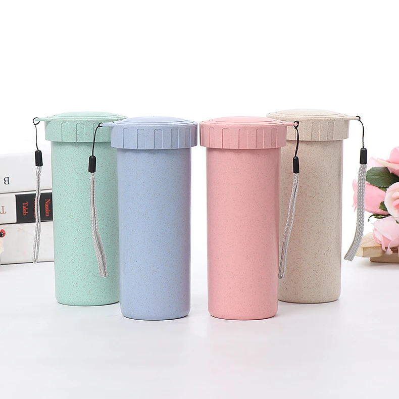 
Hot Sale Custom Design 430ML Seal Leak Proof Multicolor Biodegradable Wheat Straw Cup 