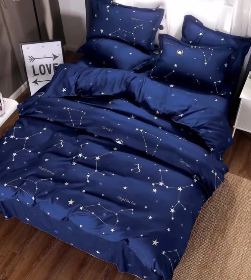 3 Piece home bedding comforter sets luxury- Home textile luxury satin patchwork quilt- Microfiber sheet set