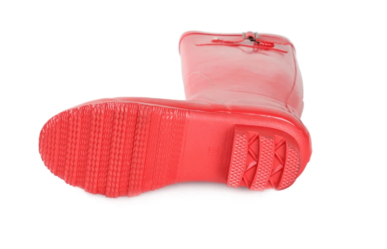 Hot Sales Ladies Red Shiny Waterproof Rubber Boots Wholesale