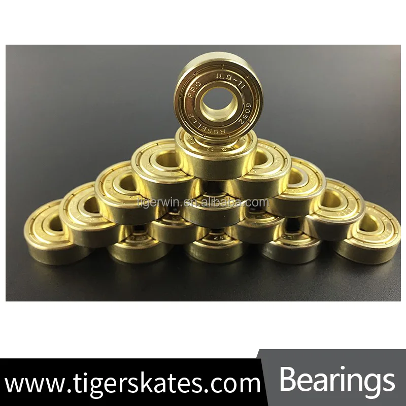 Tiger Skate 608 8*22*7mm Deep ball skateboard golden metal skate bearings longboard skateboard gold bearing
