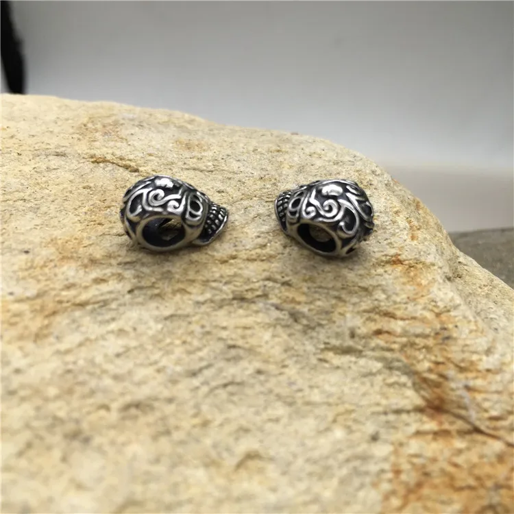 Европейские Полые бусины из нержавеющей стали в виде черепа на Хэллоуин для браслета Паракорда making12 x 9 мм, отверстие 4,5 мм