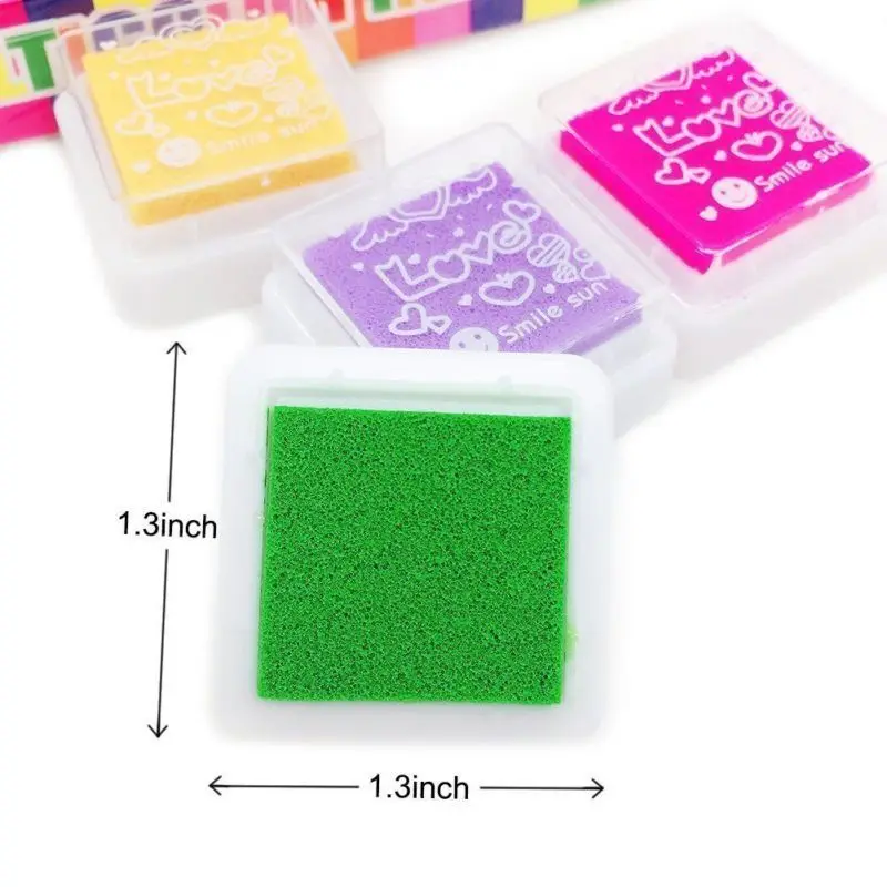 24 Colors DIY Washable Kids Foam Ink Stamp Pad Set Inkpad Fingerprint Pigment ink pad