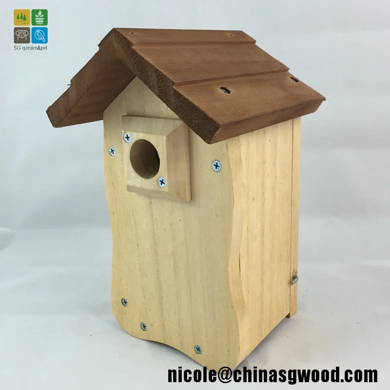 Chinese Wooden pet Cage lovely small bird nest box wood bird feeder house wholesale