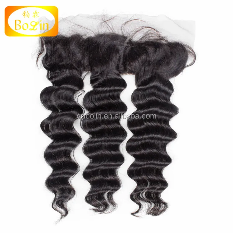 Brazilian Hair loose deep wave virgin human hair  Bundles with 13x4 Lace Frontal Closure Remy Human Hair 3 Bundles With Frontal