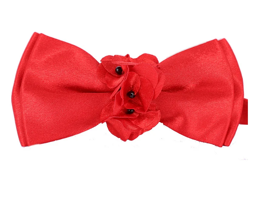 Newest Factory Hand Made Red Polyester Party Mens Weeding Bowtie
