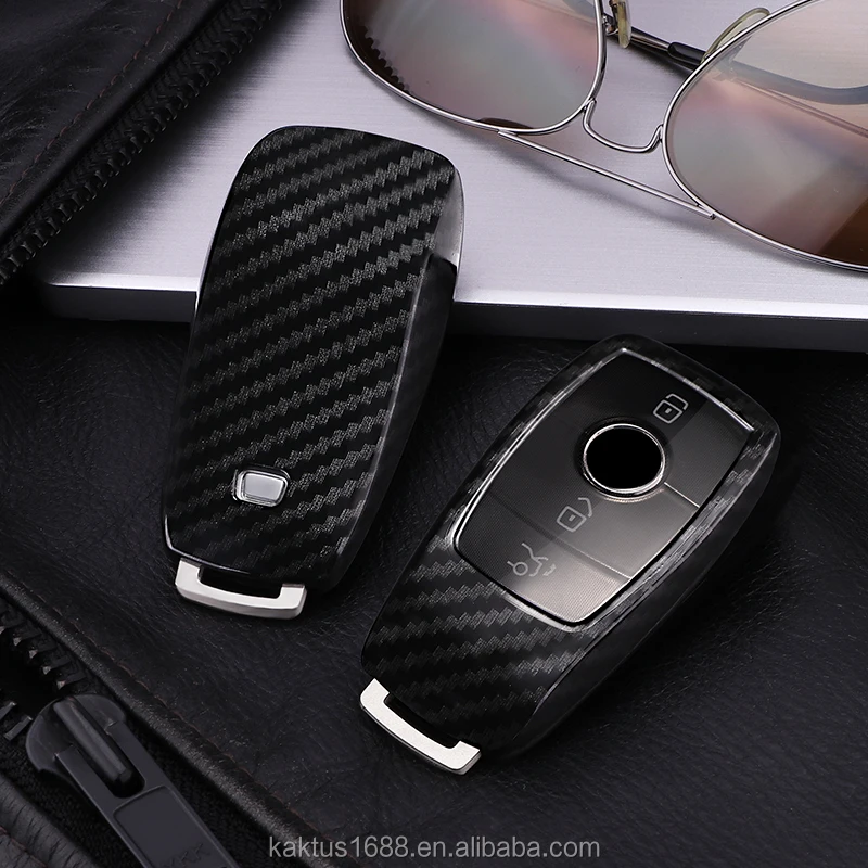 For Benz New E Series New SClass 18CLS Maybach S 19Classes A\C\E\S\G Car Key Case PC Carbon filament Cover Car key shell