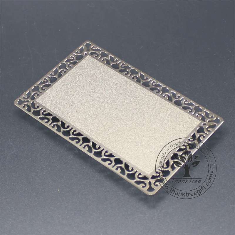 
Luxury design custom logo engraved gold blank card 