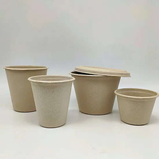 
Compostable Paper Pulp Cup Ice Cream Bagasse Cups 140ml 