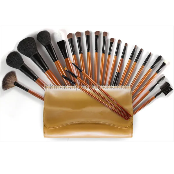 23pcs High Quality Cosmetic Brush Kit Natural Bristle Makeup Set Pony Goat and Sabe Hair with Mascara Brush and Eyebrow