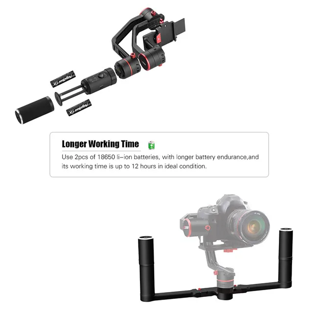 
Feiyu a2000 3-Axis handheld Dual Handle System Camera gimbal Stabilizer for 5D IV III II A7 A7R A7S 