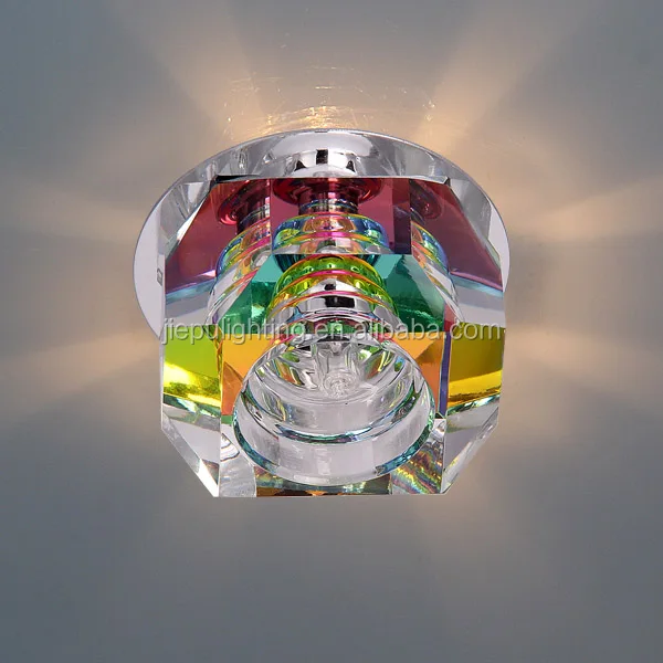 
modern octagon multi color K9 ceiling light crystal downlight with G9 G4 lampholder 