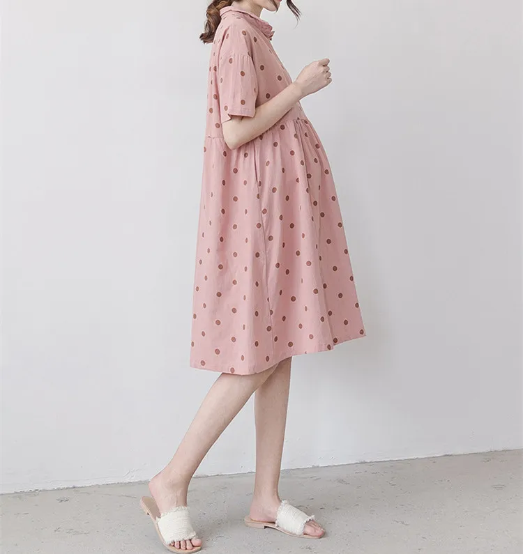 Korean women wholesale clothing Casual pink color maternity dresses