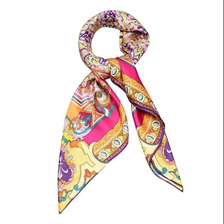 Custom Made 100% Silk Scarf Hand Rolled Hem Large Square Twill Silk Scarf