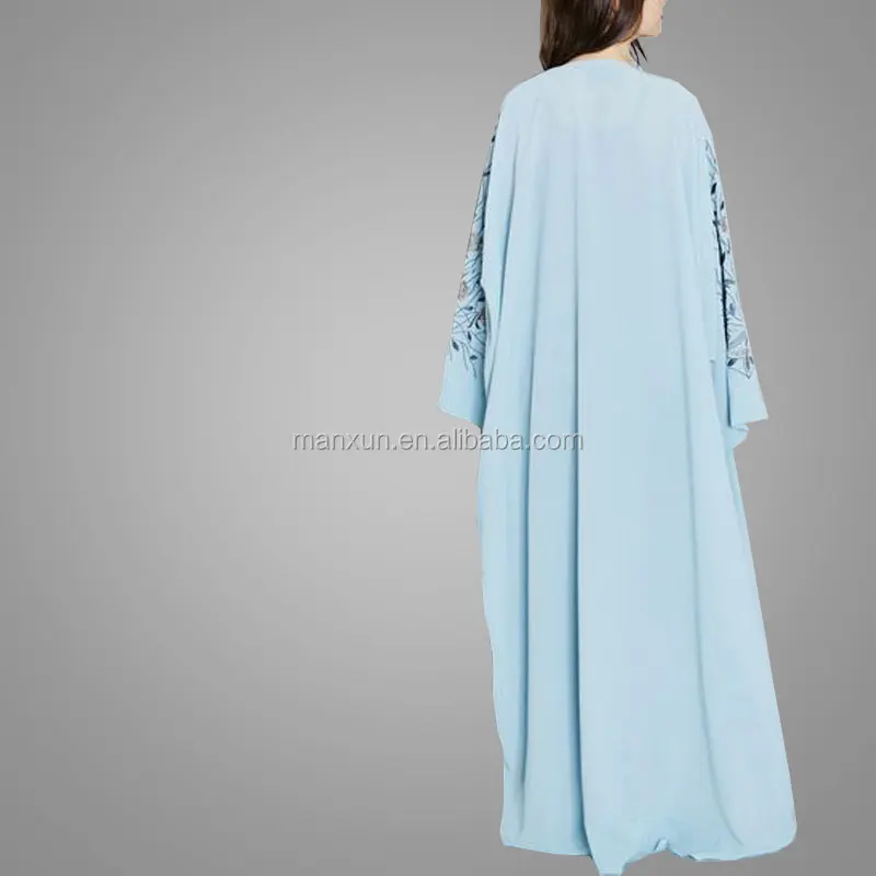 Open Front Abaya Dubai Kimono 2017 Fashion Women Islamic Overcoat Muslim Embroidery Long Cardigan Abaya