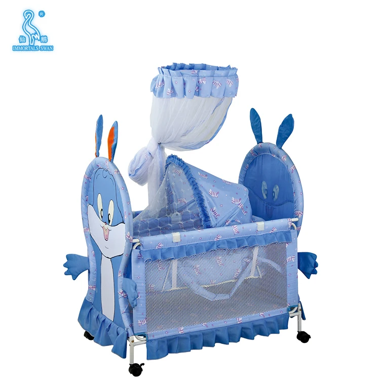  Оптовая продажа портативное подвесное постельное белье для кроватки на заказ Металлическая Детская кроватка с мультяшным рисунком от китайских