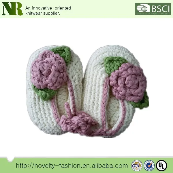 
100% органический хлопок кардиган Крючковой вязки на пинетки для новорожденных, Детская вязаная обувь 