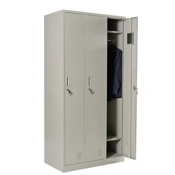 Uniform locker office room use large three column steel wardrobe