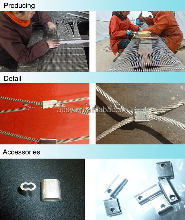 
stainless steel rope protection wire mesh fish farm rope mesh netting 