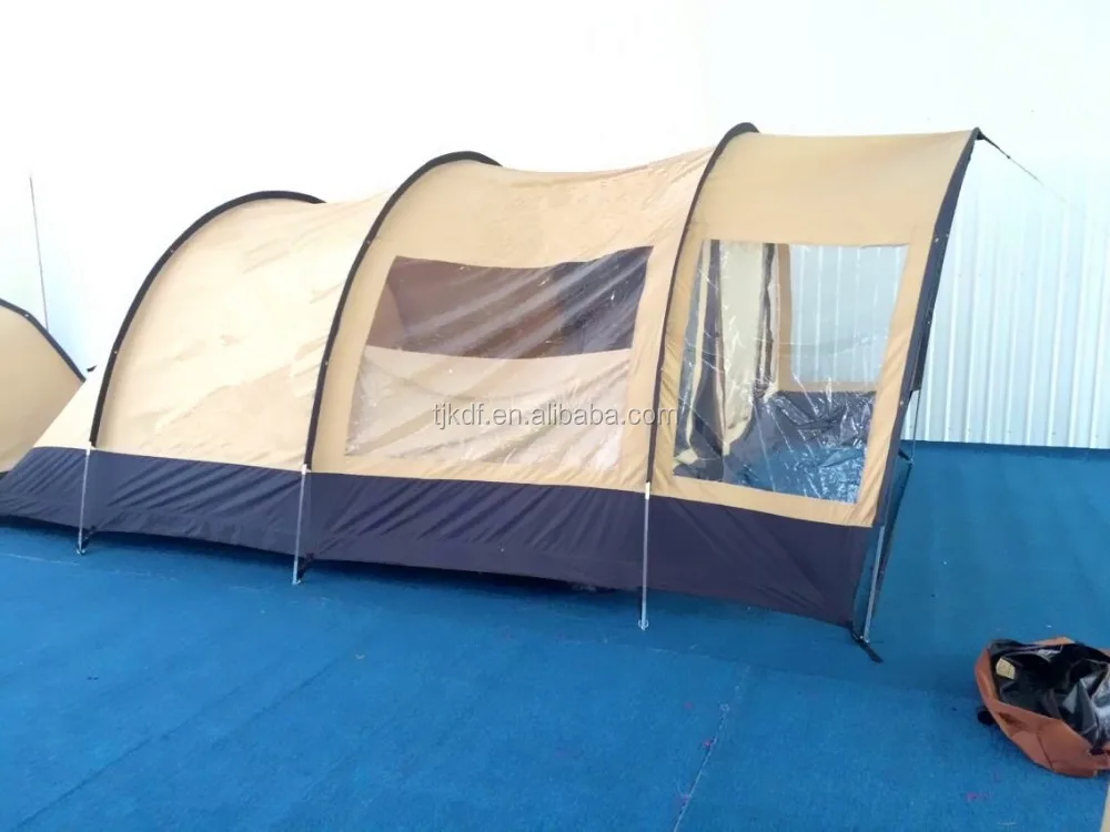 Wholesale 6 Person 3 Rooms Tunnel Folding Large Tents Camping Outdoor Camping Team Tent for Family