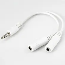 3.5mm Audio Adapter Cable Headphone Splitter A Male to Two Female for DVD MP3 MP4 Player Samsung S6 HTC ONE M9 Smart Phone