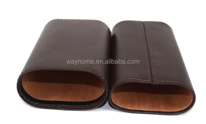 High  quality Cigar Case  suit Leather Cigar Holder Cedar Inside for Dark Brown Color CL-010BBR
