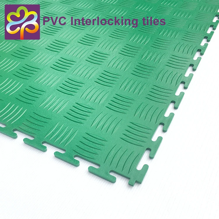 500*500*7mm Injection PVC interlocking tiles gym floor mat