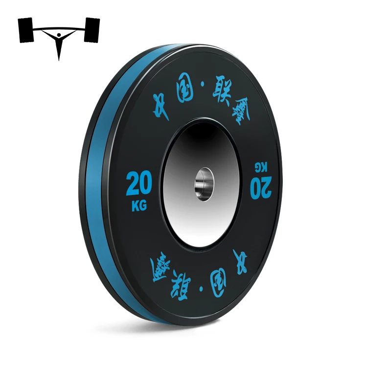 MOQ 1000KG Villain Weightlifting Color Striped Competition Bumper Plates MOQ 500KG
