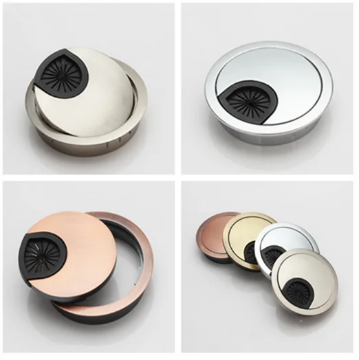 Zinc alloy  Round Shape Computer Hole Cover Table Office Desk Cable Grommet
