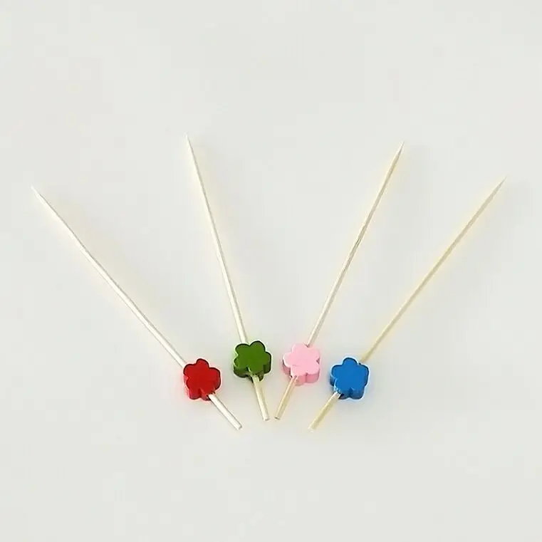 Одноразовые шарики в форме сердца из бамбука для барбекю коктейлей вечеринок