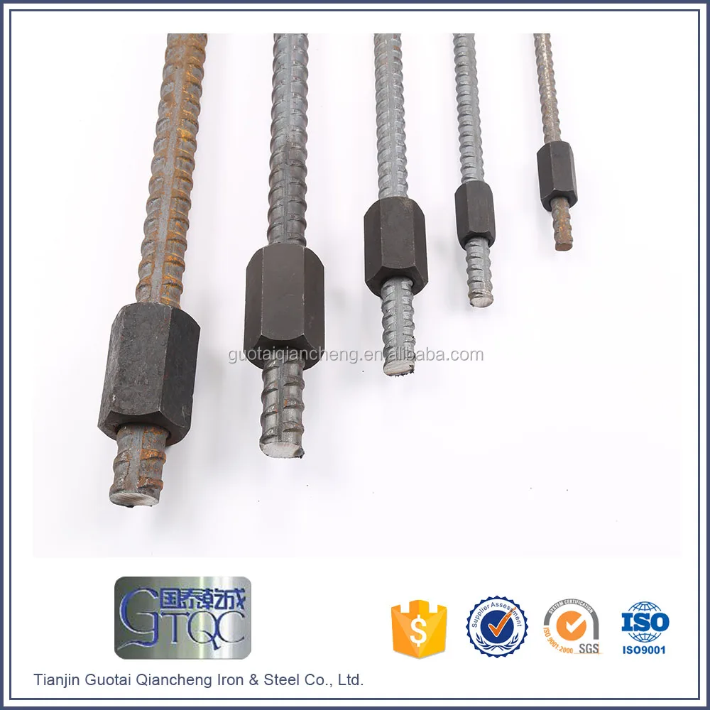 
D25 D32 high tensile psb830-psb1080 fully thread bar /post-tension steel bar for construction with accessories 