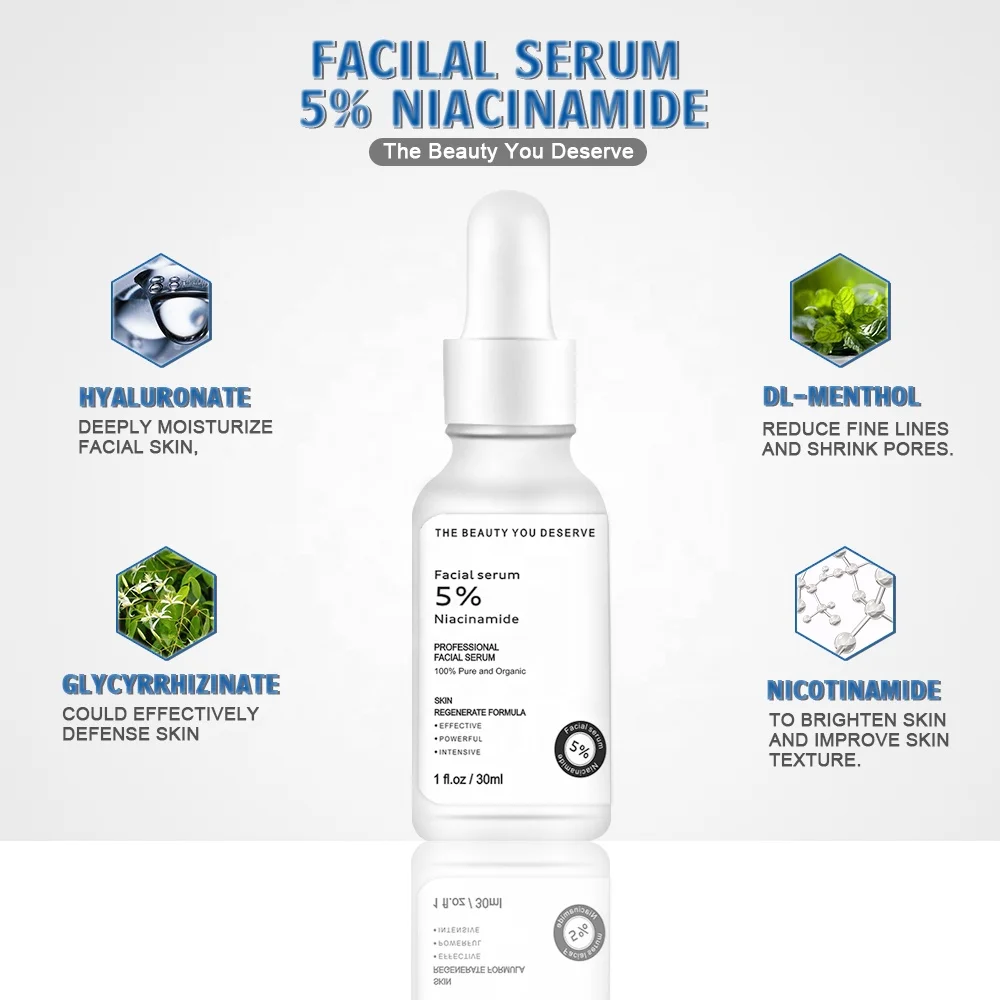 Private Label Skin Care Serum Face Essence Vit B3 Serum Factory Supply Niacinamide Serum