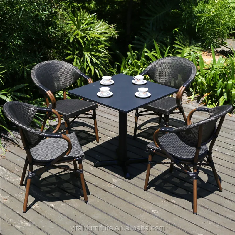 leisure ways outdoor aluminum chair and table restaurant coffee salon chair set