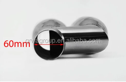 Inlet 60mm outlet 89mm Dual Exhaust tips Quad tailpipe trims for Audi A4 A5 A6 A7 A8 S4 S5 S6 S7 S8