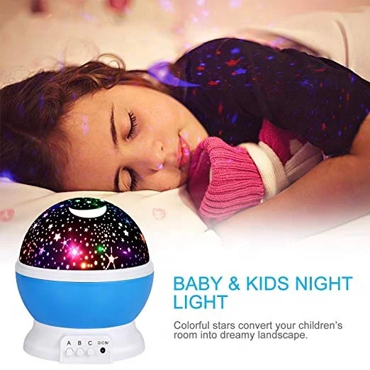 
Indoor decor romantic design USB or battery powered dream rotating LED kids star starry led night light projector 