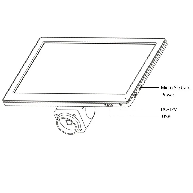 9.0 inch big screen HD LCD digital zoom microscope camera with built-in relay lens