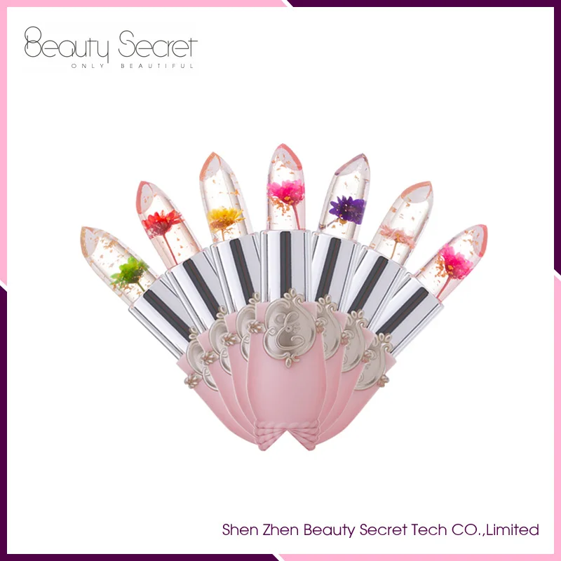 Hot Sale Fashion Private Label Blooming jelly Flower lip gloss On Your Lips Color Changing Lipstick Balm