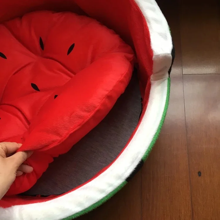Watermelon shape soft pet beds accessories luxury designer pet bed